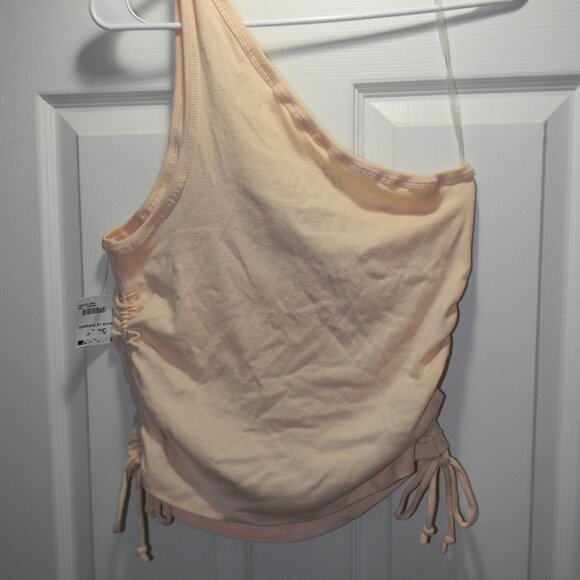 Flintstones BammBamm and Pebbles One Shoulder Tee Tank XL NWOT Retro Ruched - Picture 2 of 6